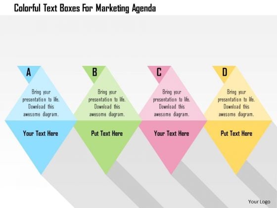 Business Diagram Colorful Text Boxes For Marketing Agenda Presentation Template Business Diagram Colorful Text Boxes For Marketing Agenda Presentation Template