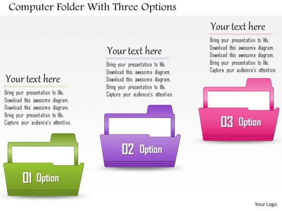 Business Diagram Computer Folder With Three Options Presentation Template Business Diagram Computer Folder With Three Options Presentation Template