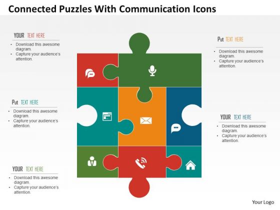 Business Diagram Connected Puzzles With Communication Icons Presentation Template Business Diagram Connected Puzzles With Communication Icons Presentation Template