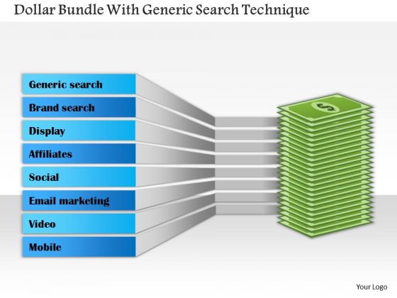 Business Diagram Dollar Bundle With Generic Search Technique Presentation Template Business Diagram Dollar Bundle With Generic Search Technique Presentation Template