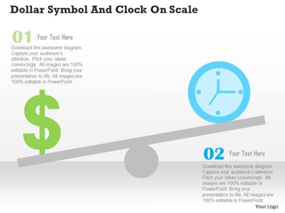 Business Diagram Dollar Symbol And Clock On Scale Presentation Template Business Diagram Dollar Symbol And Clock On Scale Presentation Template