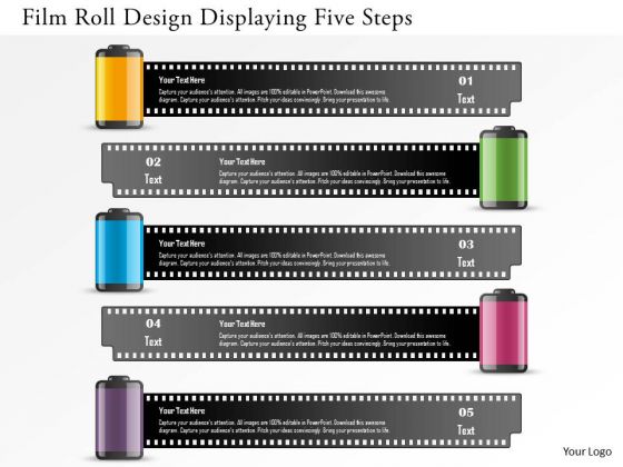 Business Diagram Film Roll Design Displaying Five Steps Presentation Template Business Diagram Film Roll Design Displaying Five Steps Presentation Template