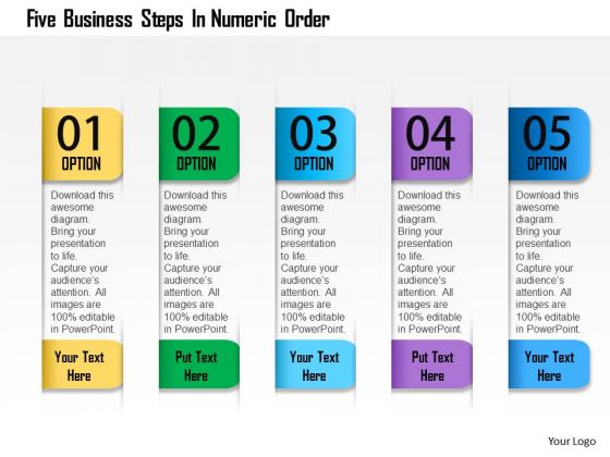 Business Diagram Five Business Steps In Numeric Order Presentation Template Business Diagram Five Business Steps In Numeric Order Presentation Template