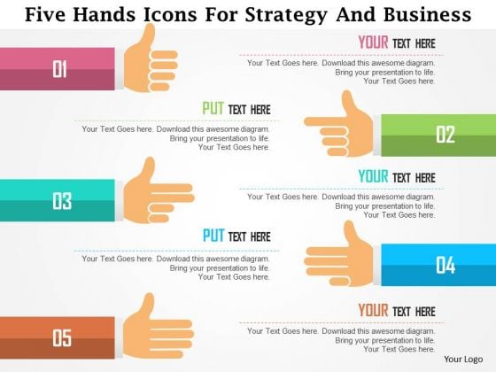 Business Diagram Five Hands Icons For Strategy And Business Presentation Template Business Diagram Five Hands Icons For Strategy And Business Presentation Template