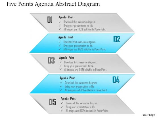Business Diagram Five Points Agenda Abstract Diagram Presentation Template