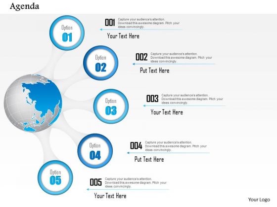 Business Diagram Five Points Agenda With Globe Diagram Presentation Template Business Diagram Five Points Agenda With Globe Diagram Presentation Template