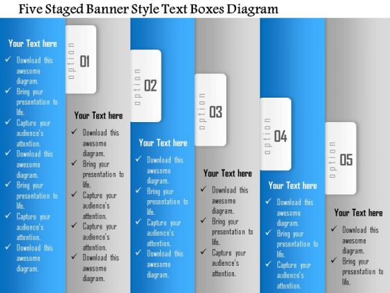 Business Diagram Five Staged Banner Style Text Boxes Diagram Presentation Template Business Diagram Five Staged Banner Style Text Boxes Diagram Presentation Template