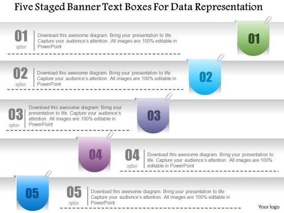 Business Diagram Five Staged Banner Text Boxes For Data Representation PowerPoint Template Business Diagram Five Staged Banner Text Boxes For Data Representation PowerPoint Template