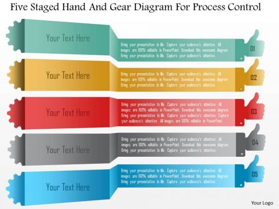 Business Diagram Five Staged Hand And Gear Diagram For Process Control PowerPoint Template Business Diagram Five Staged Hand And Gear Diagram For Process Control PowerPoint Template