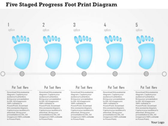 Business Diagram Five Staged Progress Foot Print Diagram PowerPoint Template Business Diagram Five Staged Progress Foot Print Diagram PowerPoint Template
