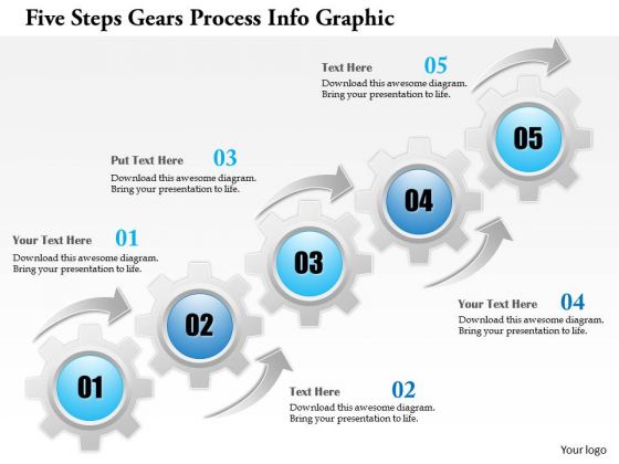 Business Diagram Five Steps Gears Process Info Graphic Presentation Template Business Diagram Five Steps Gears Process Info Graphic Presentation Template