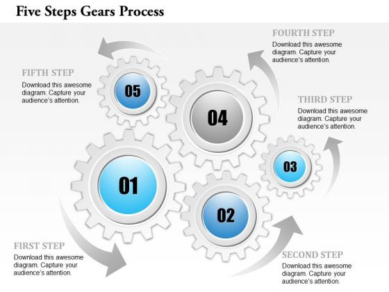 Business Diagram Five Steps Gears Process Presentation Template Business Diagram Five Steps Gears Process Presentation Template