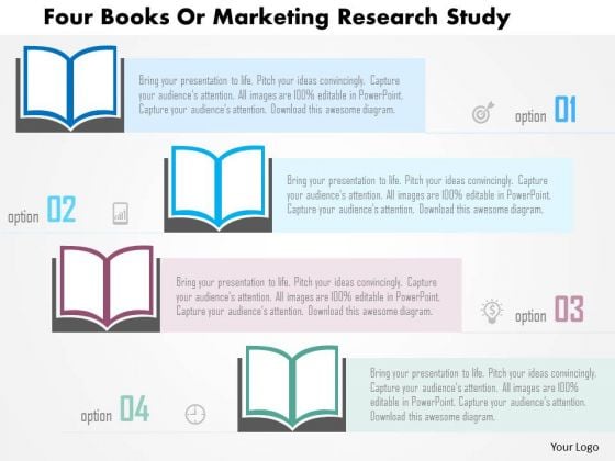 Business Diagram Four Books Or Marketing Research Study Presentation Template Business Diagram Four Books Or Marketing Research Study Presentation Template