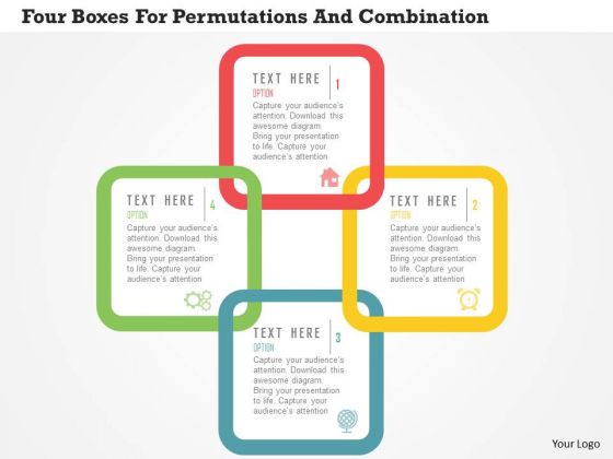 Business Diagram Four Boxes For Permutations And Combination Presentation Template Business Diagram Four Boxes For Permutations And Combination Presentation Template