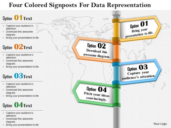 Business Diagram Four Colored Signposts For Data Representation Presentation Template Business Diagram Four Colored Signposts For Data Representation Presentation Template