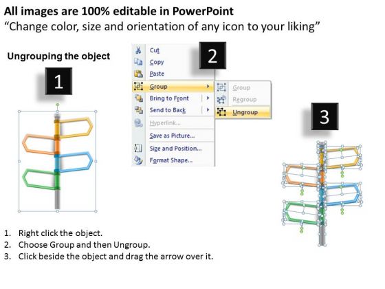business_diagram_four_colored_signposts_for_data_representation_presentation_template_2