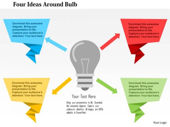 Business Diagram Four Ideas Around Bulb Presentation Template Business Diagram Four Ideas Around Bulb Presentation Template