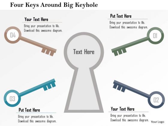 Business Diagram Four Keys Around Big Keyhole Presentation Template Business Diagram Four Keys Around Big Keyhole Presentation Template