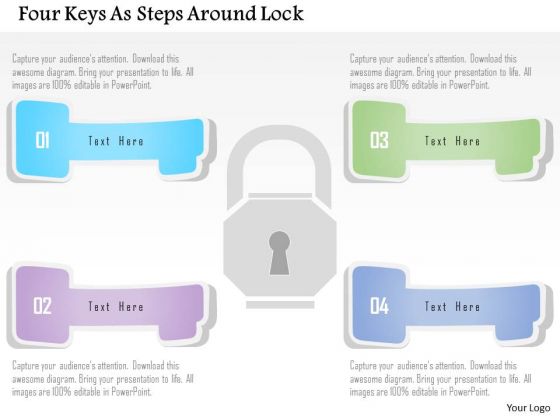 Business Diagram Four Keys As Steps Around Lock Presentation Template Business Diagram Four Keys As Steps Around Lock Presentation Template