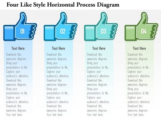 Business Diagram Four Like Style Horizontal Process Diagram Presentation Template