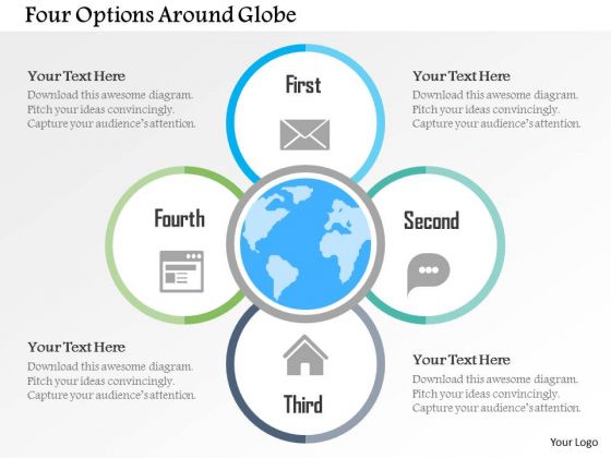 Business Diagram Four Options Around Globe Presentation Template Business Diagram Four Options Around Globe Presentation Template