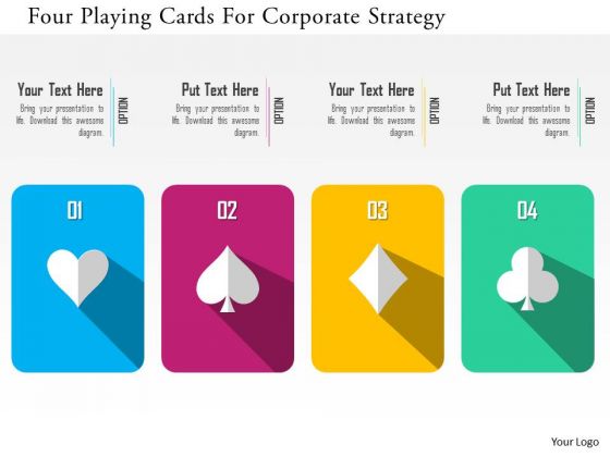 Business Diagram Four Playing Cards For Corporate Strategy Presentation Template Business Diagram Four Playing Cards For Corporate Strategy Presentation Template