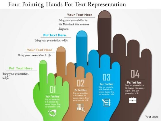 Business Diagram Four Pointing Hands For Text Representation Presentation Template Business Diagram Four Pointing Hands For Text Representation Presentation Template