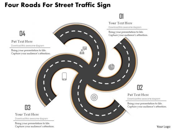 Business Diagram Four Roads For Street Traffic Sign Presentation Template Business Diagram Four Roads For Street Traffic Sign Presentation Template