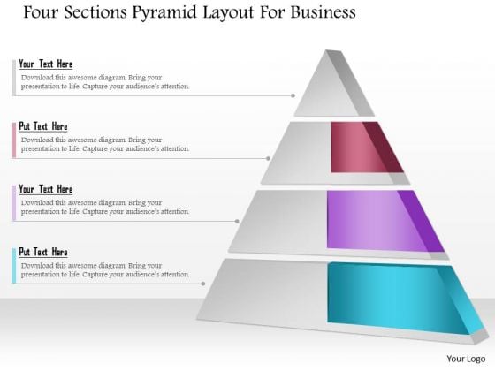 Business Diagram Four Sections Pyramid Layout For Business Presentation Template Business Diagram Four Sections Pyramid Layout For Business Presentation Template