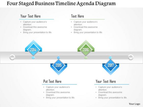 Business Diagram Four Staged Business Timeline Agenda Diagram Presentation Template