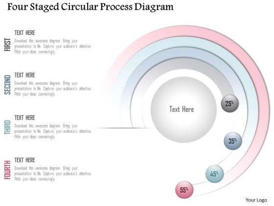 Business Diagram Four Staged Circular Process Diagram Presentation Template