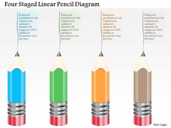 Business Diagram Four Staged Linear Pencil Diagram Presentation Template Business Diagram Four Staged Linear Pencil Diagram Presentation Template