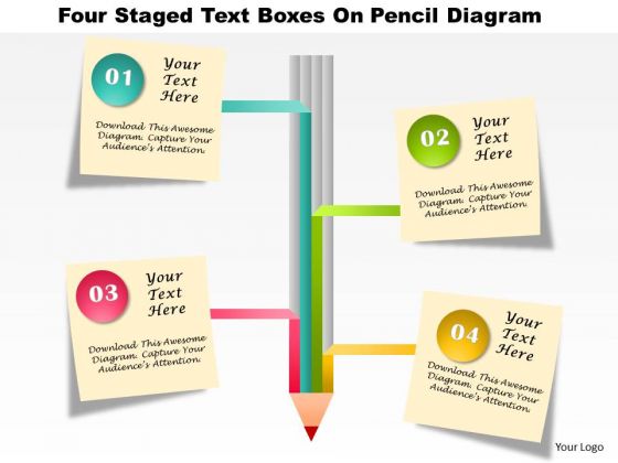 Business Diagram Four Staged Text Boxes On Pencil Diagram Presentation Template Business Diagram Four Staged Text Boxes On Pencil Diagram Presentation Template