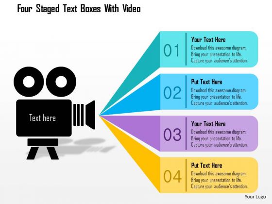 Business Diagram Four Staged Text Boxes With Video Presentation Template Business Diagram Four Staged Text Boxes With Video Presentation Template