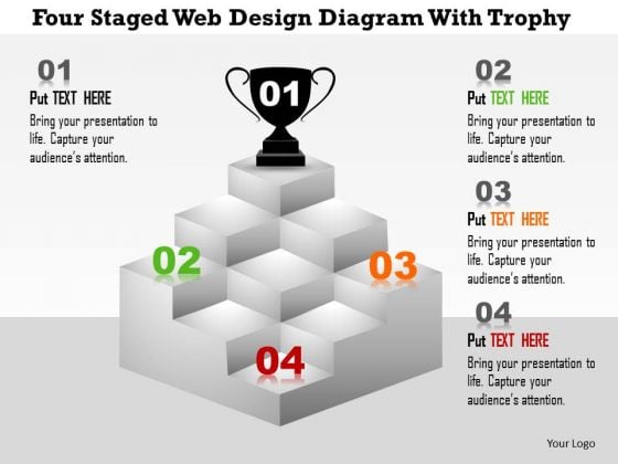 Business Diagram Four Staged Web Design Diagram With Trophy Presentation Template Business Diagram Four Staged Web Design Diagram With Trophy Presentation Template