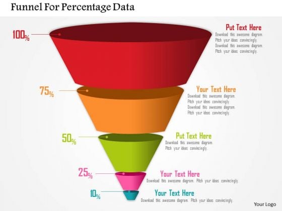 Business Diagram Funnel For Percentage Data Presentation Template
