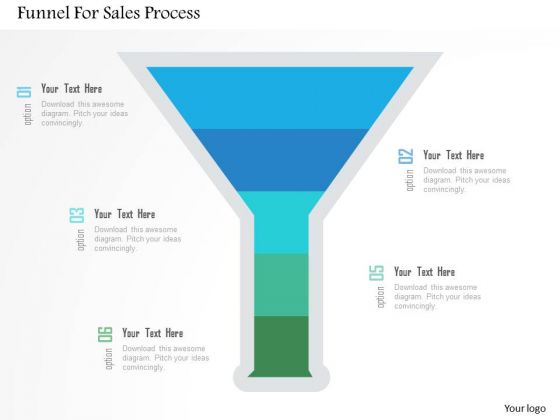 Business Diagram Funnel For Sales Process Presentation Template