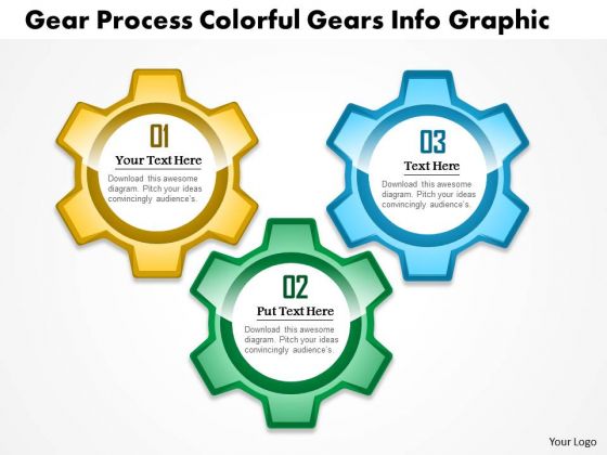 Business Diagram Gear Process Colorful Gears Info Graphic Presentation Template