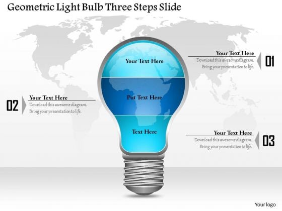 Business Diagram Geometric Light Bulb Three Steps Slide Presentation Template Business Diagram Geometric Light Bulb Three Steps Slide Presentation Template
