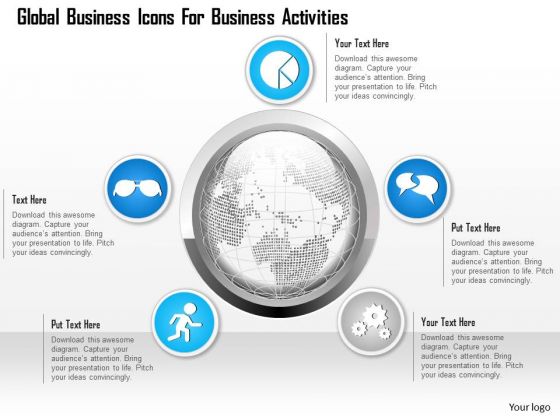 Business Diagram Global Business Icons For Business Activities Presentation Template