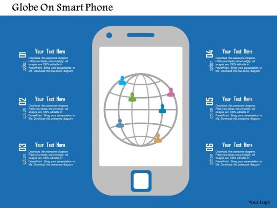 Business Diagram Globe On Smart Phone Presentation Template Business Diagram Globe On Smart Phone Presentation Template