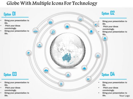 Business Diagram Globe With Multiple Icons For Technology Presentation Template Business Diagram Globe With Multiple Icons For Technology Presentation Template
