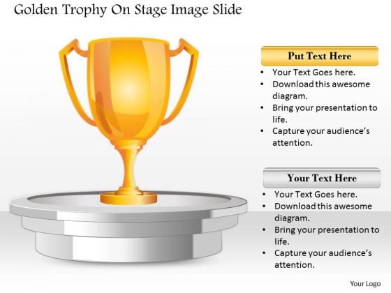 Business Diagram Golden Trophy On Stage Image Slide Presentation Template Business Diagram Golden Trophy On Stage Image Slide Presentation Template
