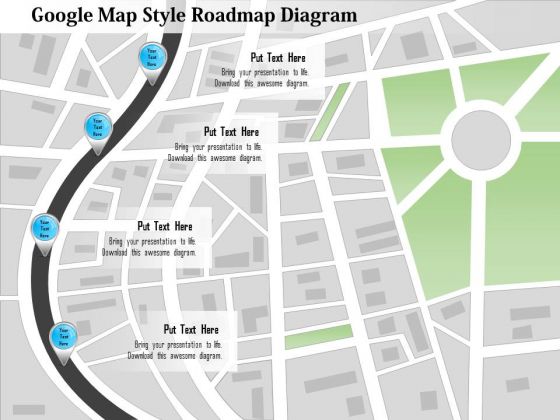 Business Diagram Google Map Style Roadmap Diagram Presentation Template Business Diagram Google Map Style Roadmap Diagram Presentation Template