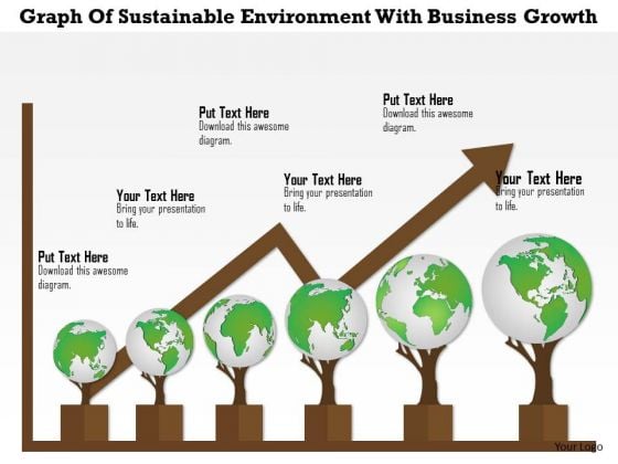 Business Diagram Graph Of Sustainable Environment With Business Growth Presentation Template Business Diagram Graph Of Sustainable Environment With Business Growth Presentation Template