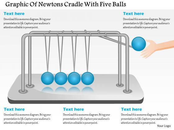 Business Diagram Graphic Of Newtons Cradle With Five Balls Presentation Template Business Diagram Graphic Of Newtons Cradle With Five Balls Presentation Template