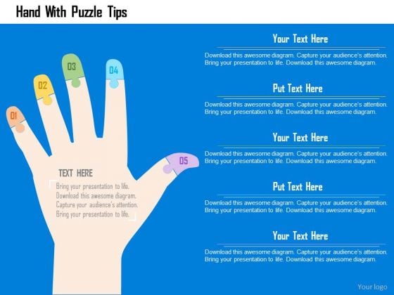 Business Diagram Hand With Puzzle Tips Presentation Template Business Diagram Hand With Puzzle Tips Presentation Template