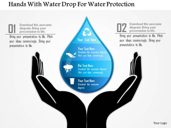Business Diagram Hands With Water Drop For Water Protection Presentation Template Business Diagram Hands With Water Drop For Water Protection Presentation Template