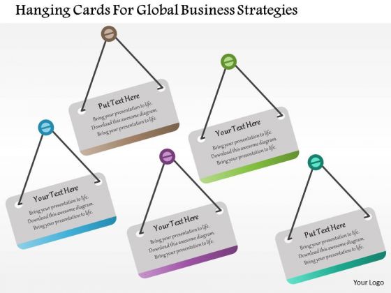 Business Diagram Hanging Cards For Global Business Strategies Presentation Template Business Diagram Hanging Cards For Global Business Strategies Presentation Template