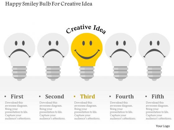Business Diagram Happy Smiley Bulb For Creative Idea Presentation Template Business Diagram Happy Smiley Bulb For Creative Idea Presentation Template